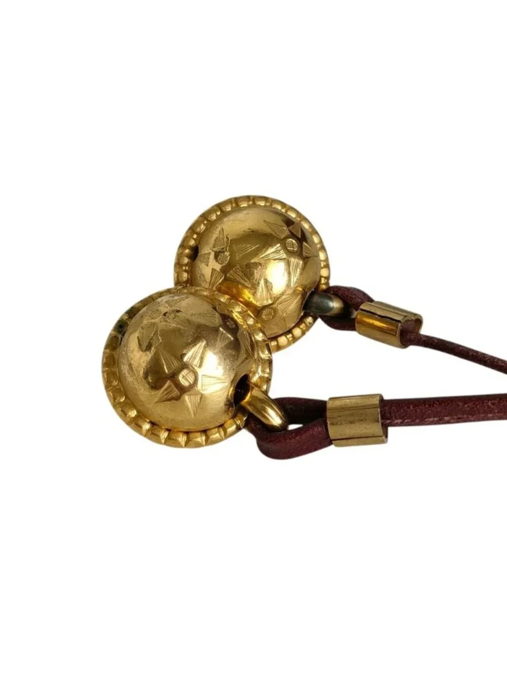 Celine Vintage Star Ball Charm Corset Waist Mark Wide Leather Belt 75 Bordeaux